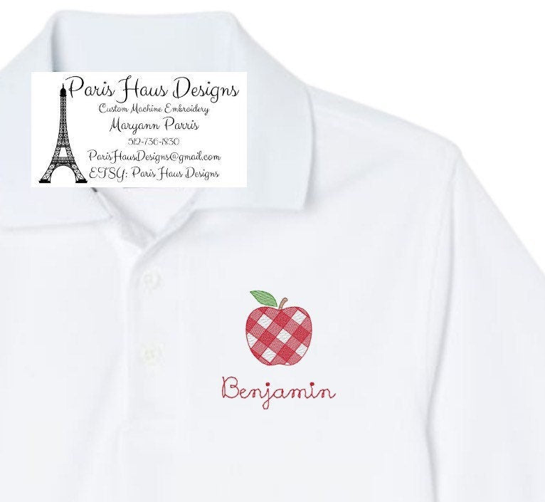 Boys Apple Monogram Polo Design