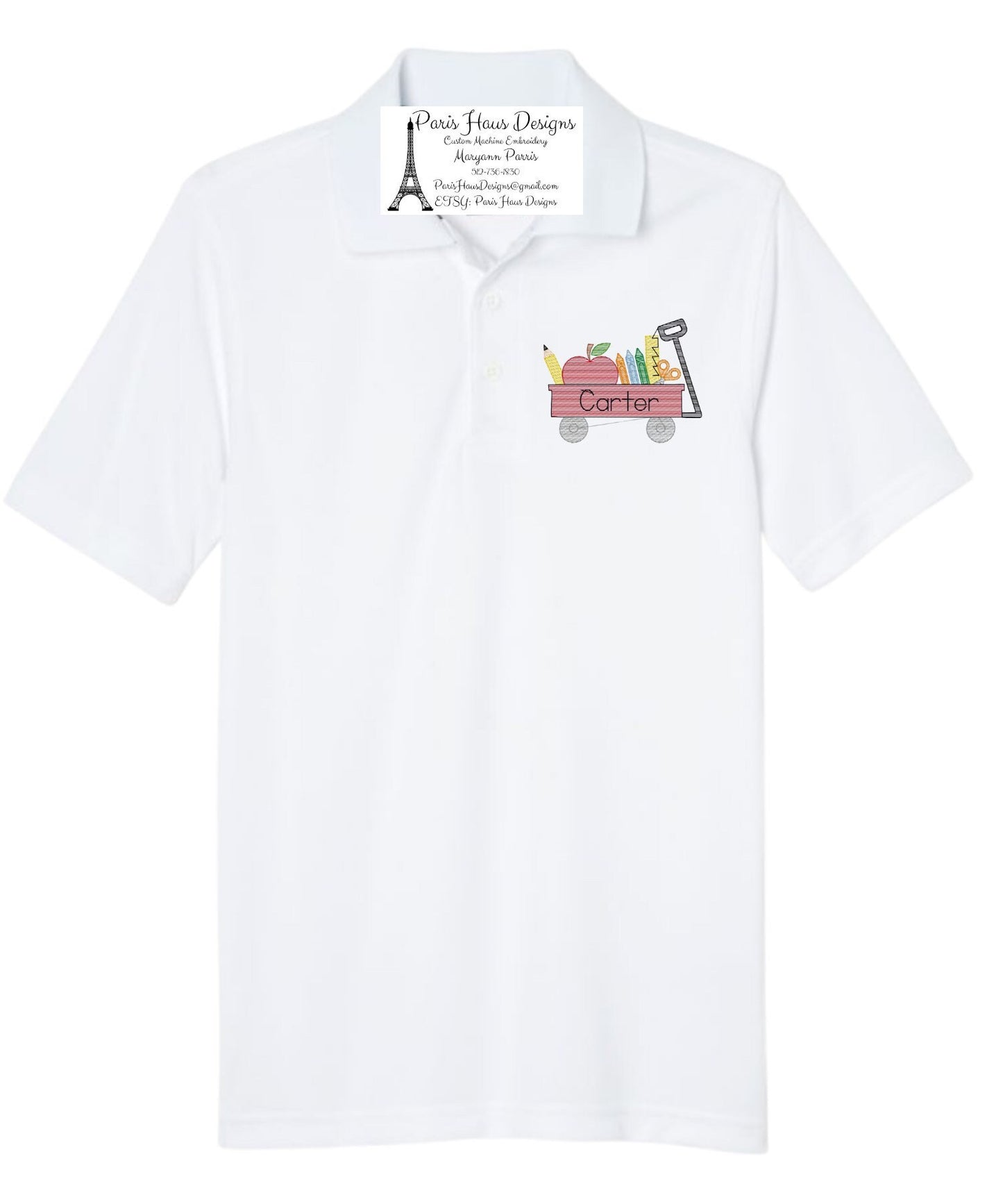 Boys Wagon Monogram Polo Design