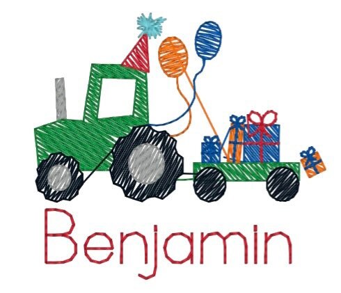 Boys Birthday Tractor Monogram Polo Design