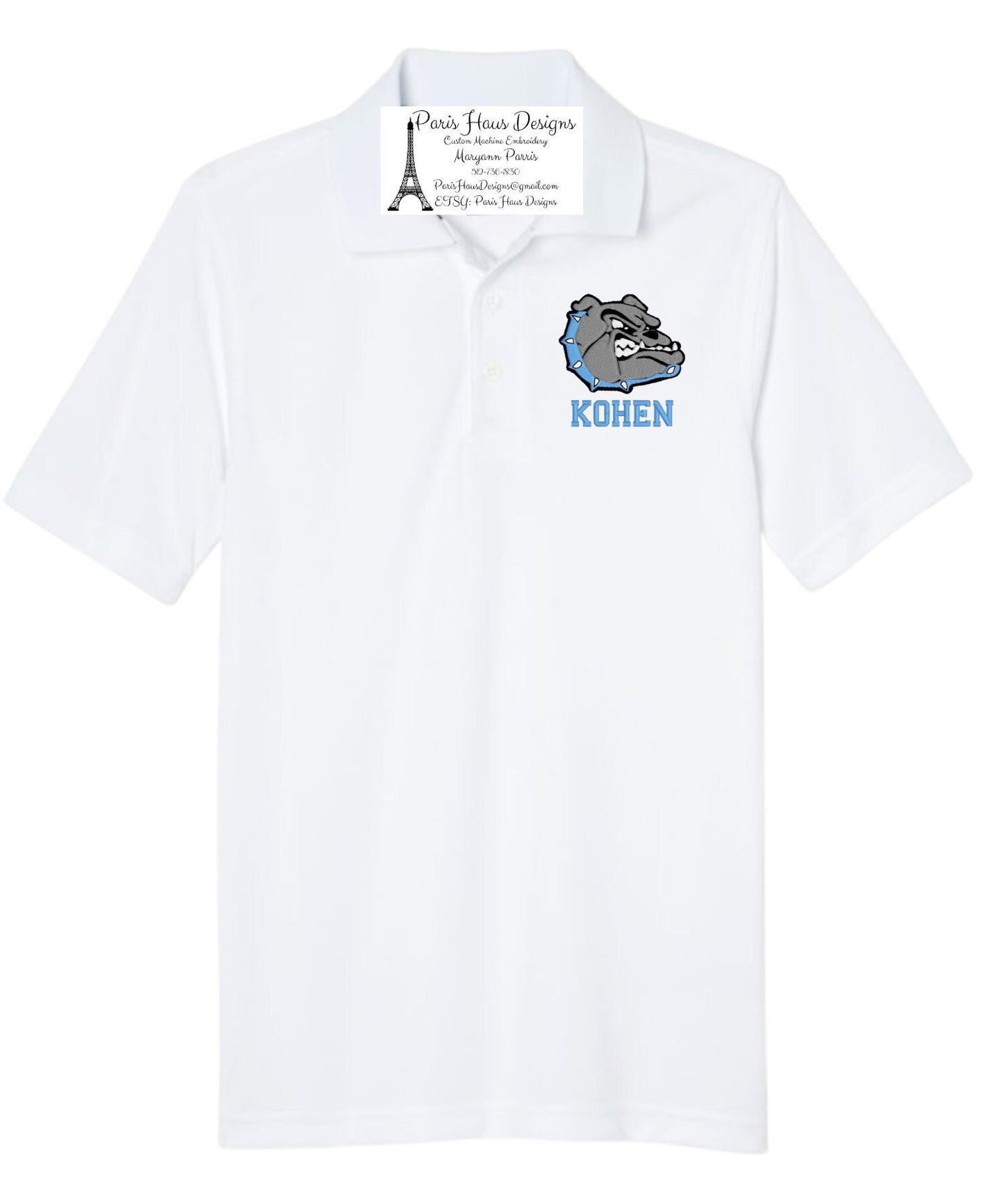 Boys Bulldog Monogram Polo Design