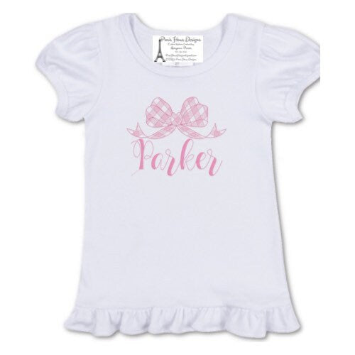 Girls Bow Monogram Dress