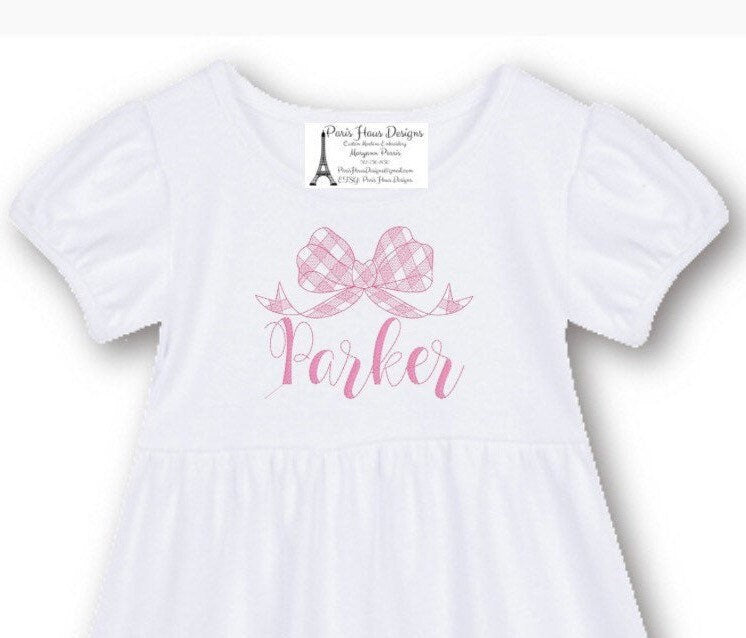 Girls Bow Monogram Dress
