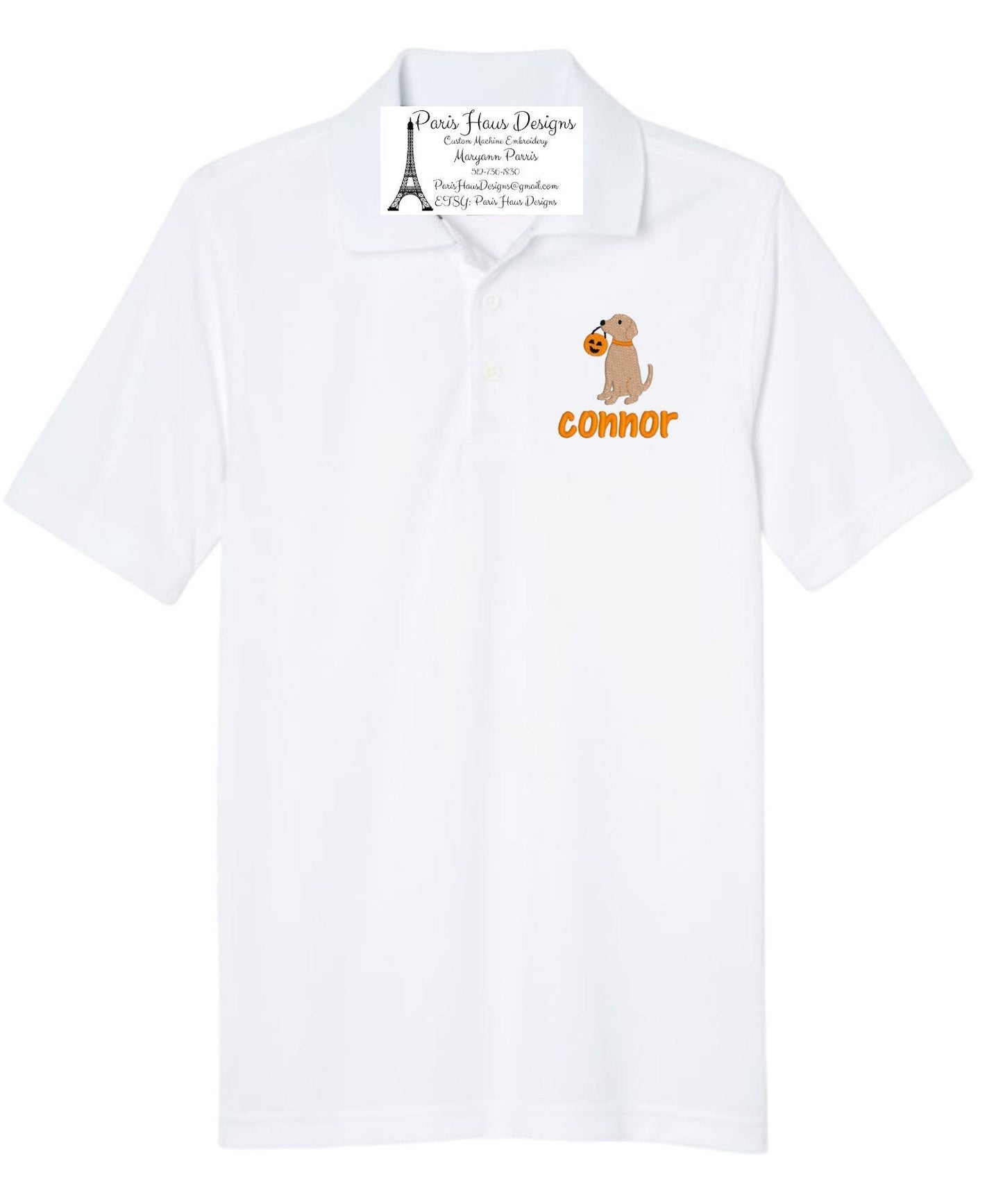 Boys Halloween Monogram Polo Design