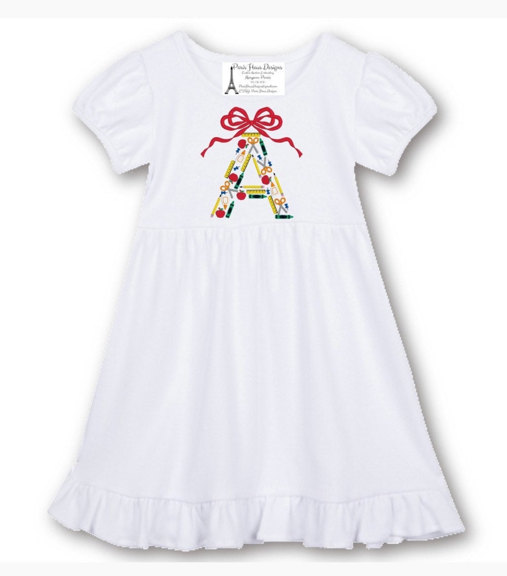 Girls Back to School Letter Dress