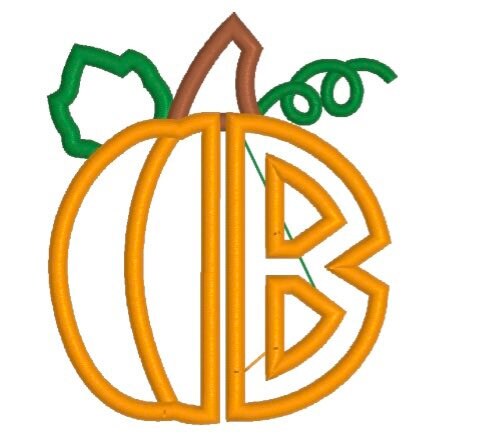Boys Pumpkin Monogram Polo Design