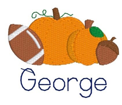 Boys Pumpkin Football Monogram Polo Design