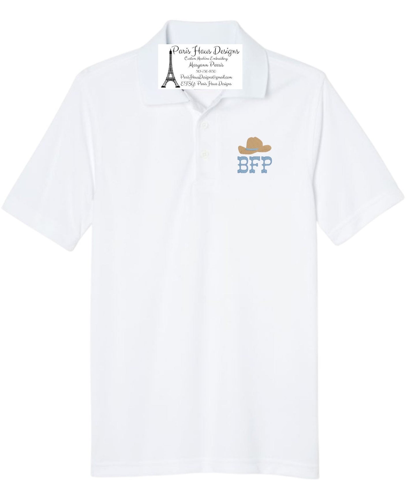 Boys Cowboy Hat Monogram Polo Design