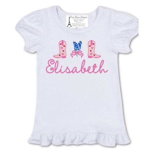 Girls Bluebonnet Boots Monogram Dress