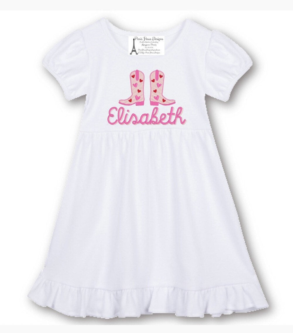 Girls Boots Monogram Dress