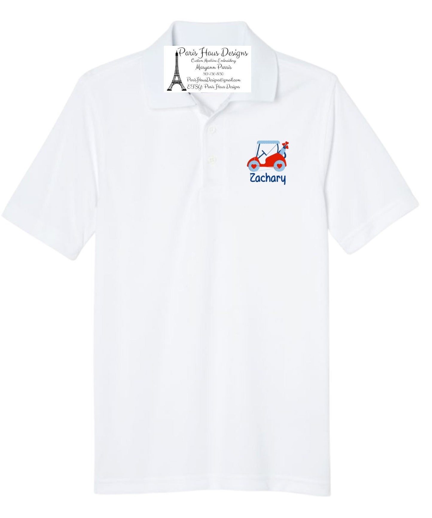 Boys Valentine’s Day Monogram Polo Design