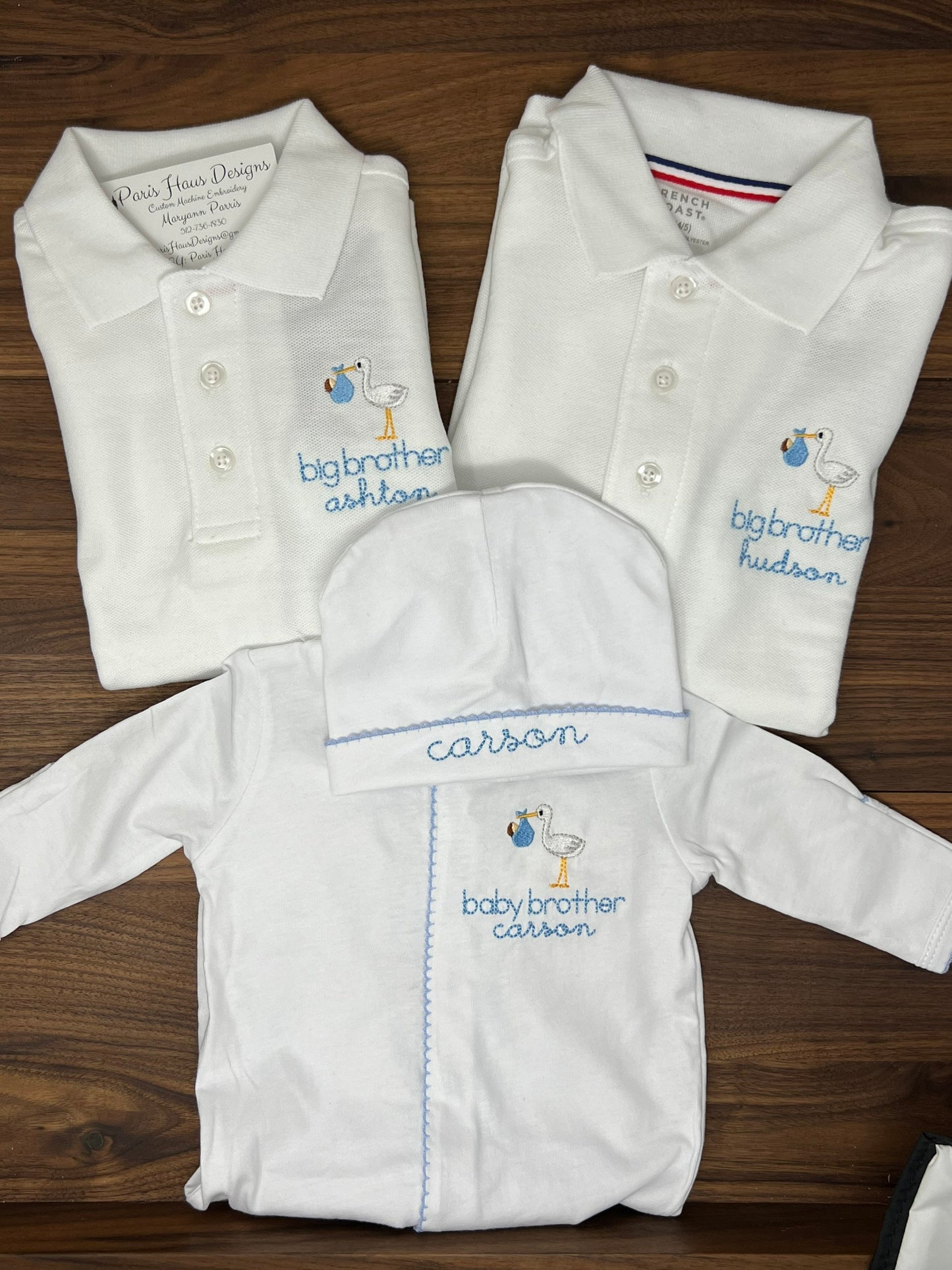 Boys Big Brother Monogram Polo Design