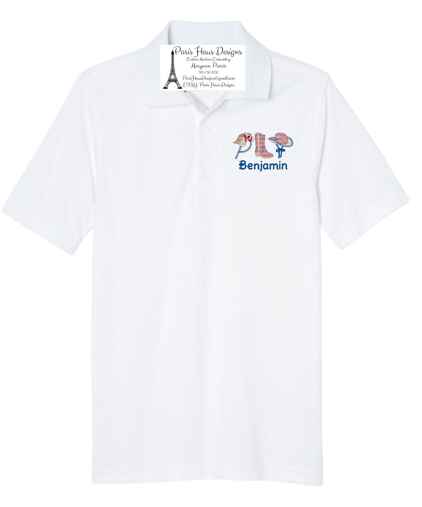 Boys Cowboy Monogram Polo Design