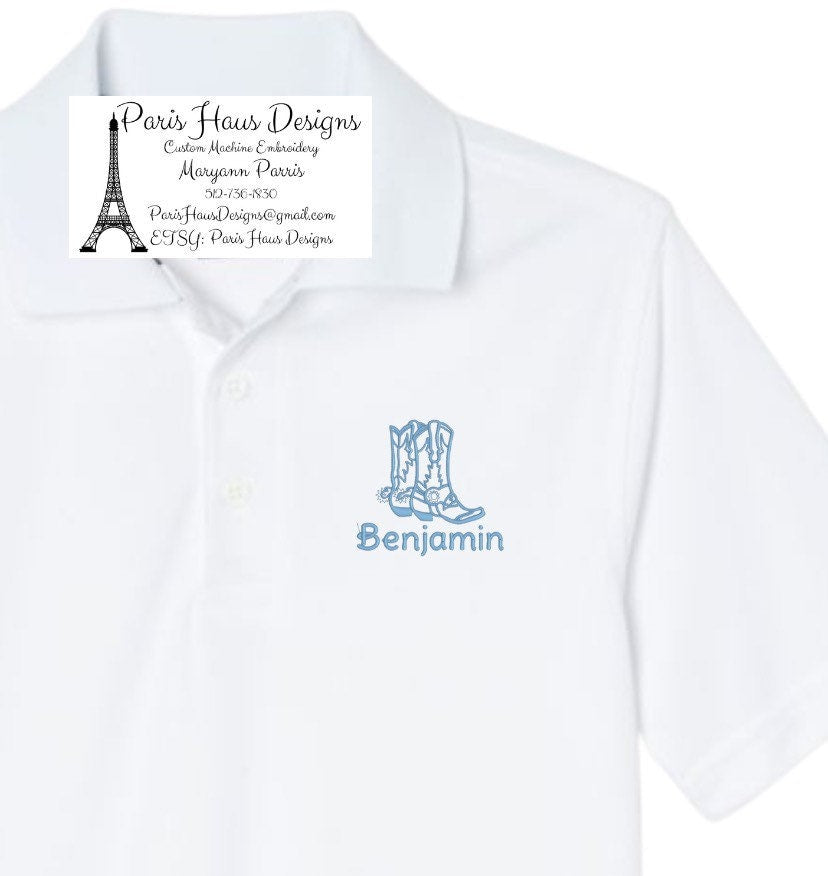 Boys Cowboy Monogram Polo Design