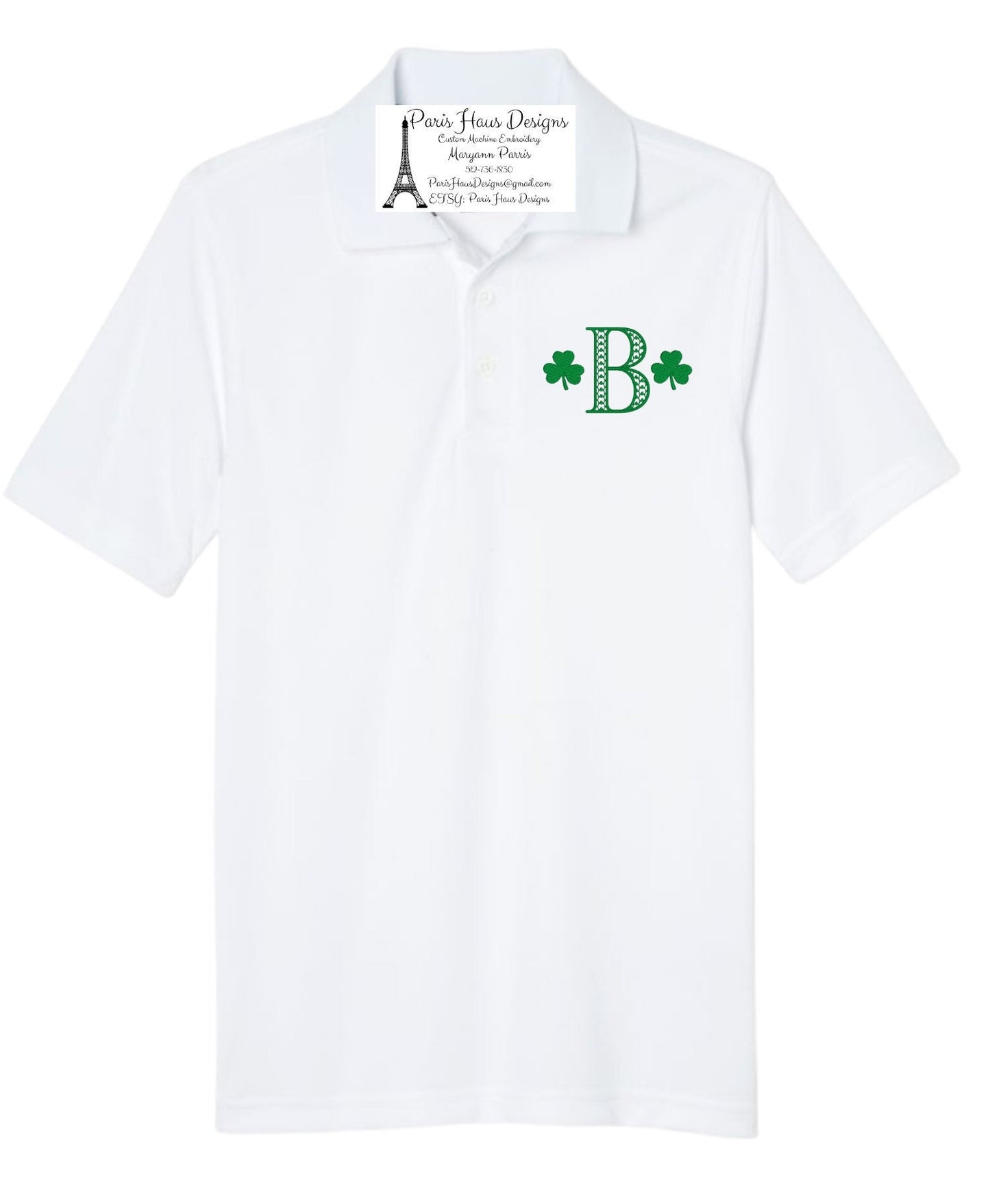 Boys Shamrock Monogram Polo Design