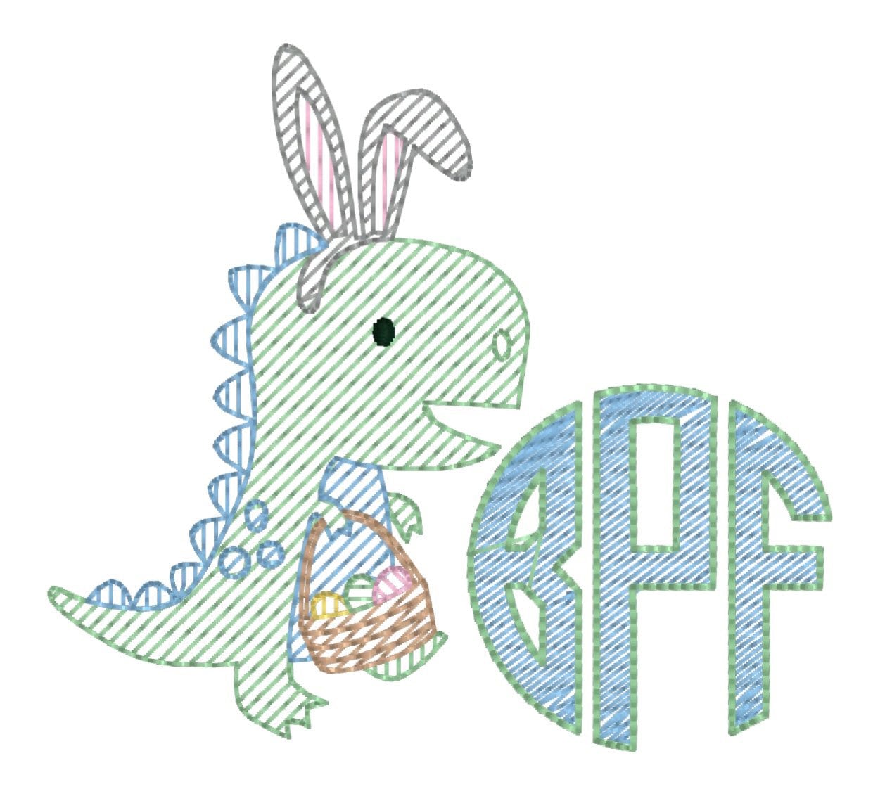 Boys Easter Dino Monogram Polo Design