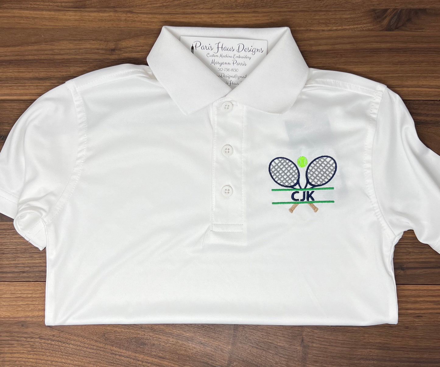 Boys Tennis Monogram Polo Design