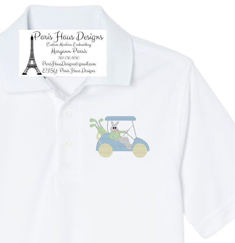Boys Easter Bunny Monogram Polo Design