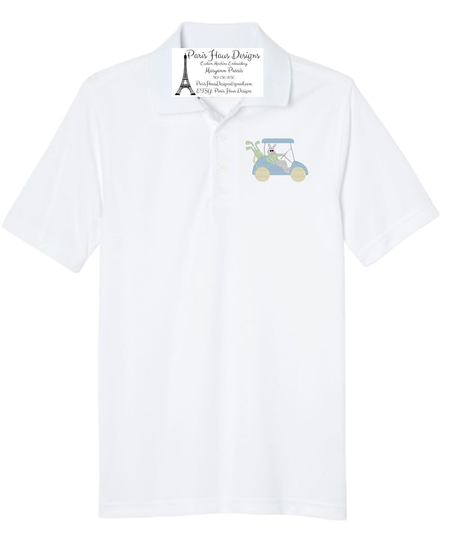Boys Easter Bunny Monogram Polo Design