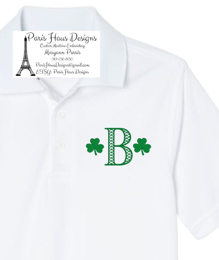 Boys Shamrock Monogram Polo Design