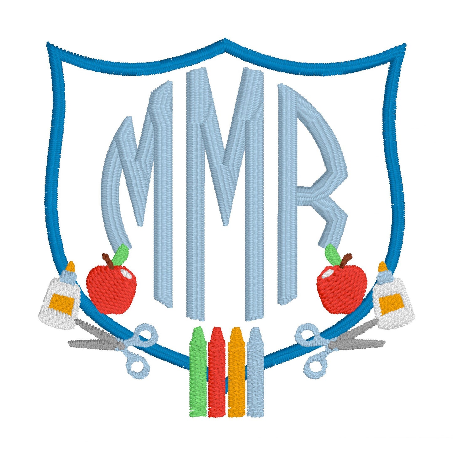 Boys Apple Pencil Monogram Polo Design