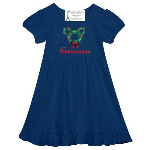 Girls Mouse Ears Monogram Dress