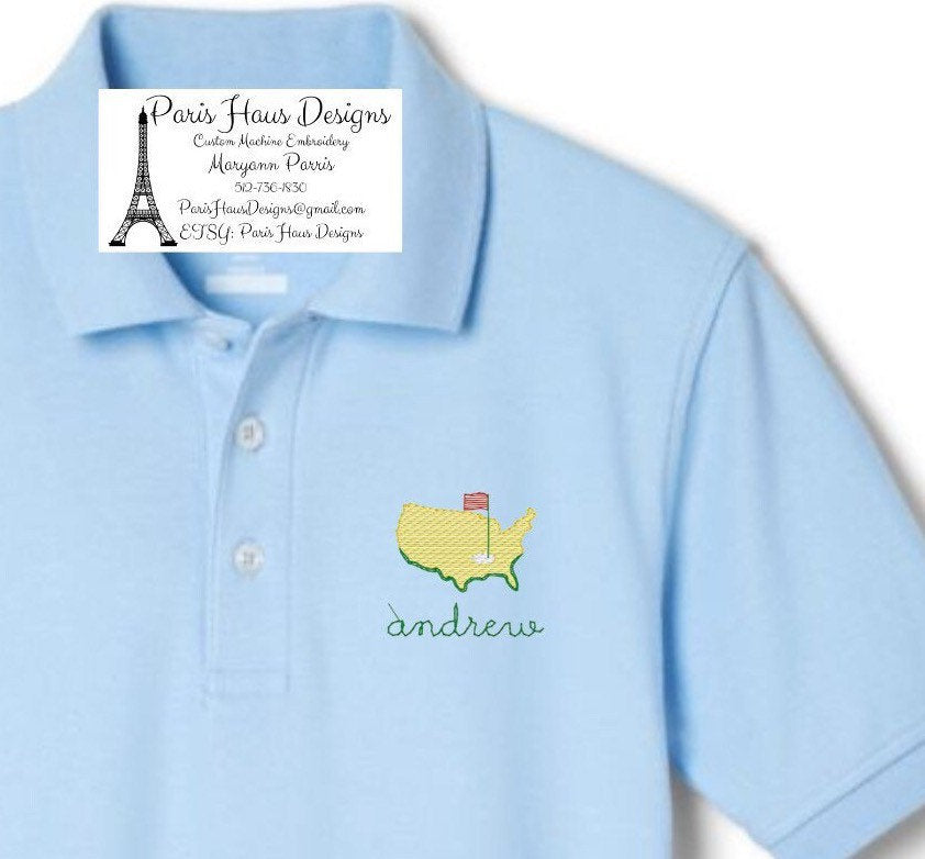 Boys Golf Monogram Polo Design