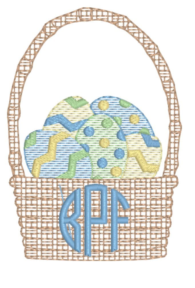 Boys Easter Basket Monogram Polo Design