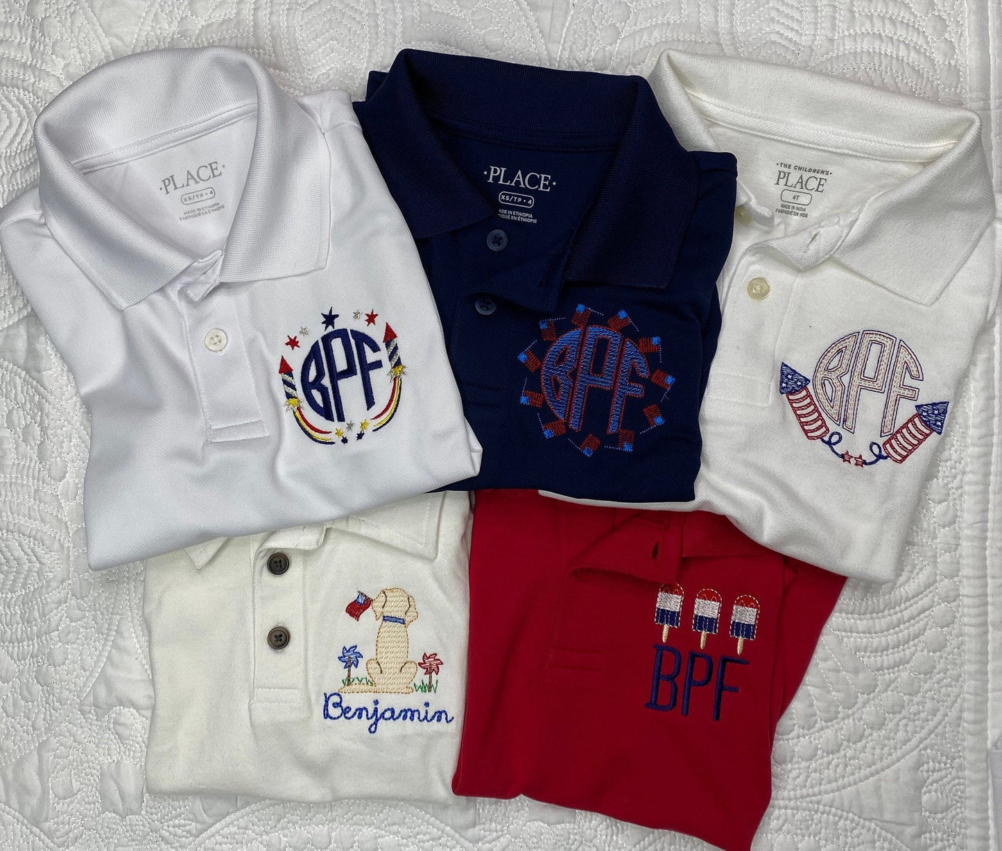 Boys Polo Patriotic Designs