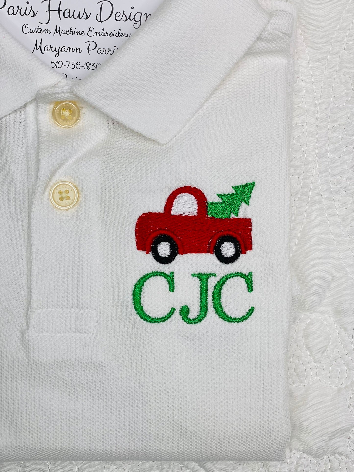 Boys Christmas Truck Polo Design