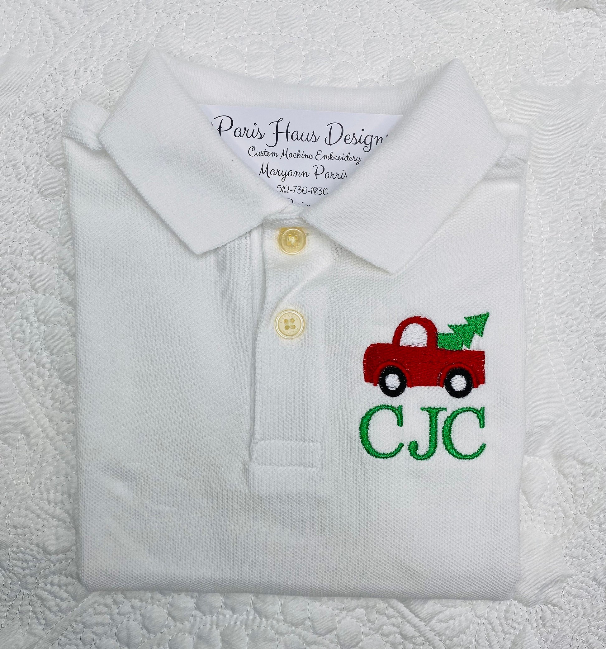 Boys Christmas Truck Polo Design