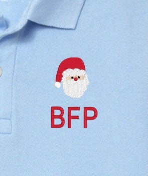 Boys Christmas Santa Monogram Polo Design