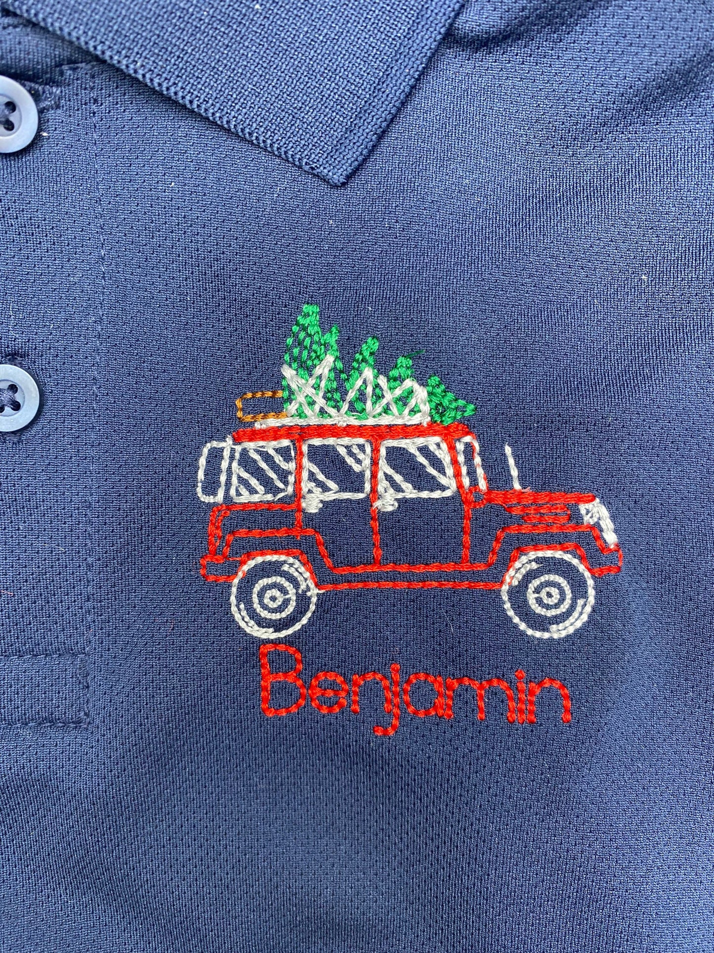 Boys Jeep with Tree Polo Design