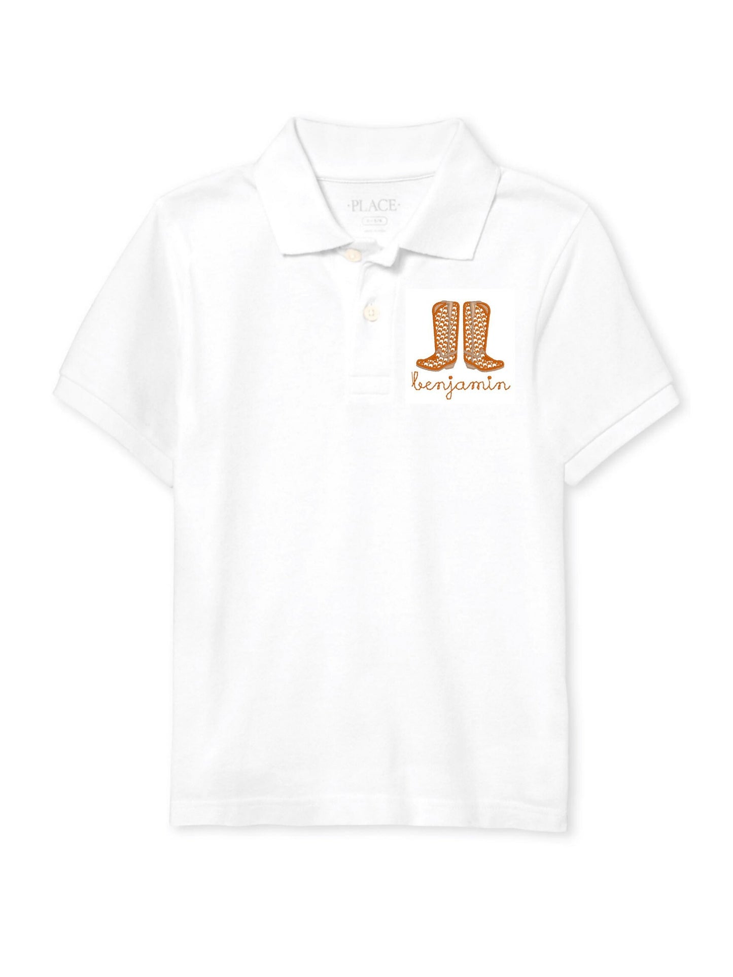 Boys Cowboy Boots Monogram Polo Design