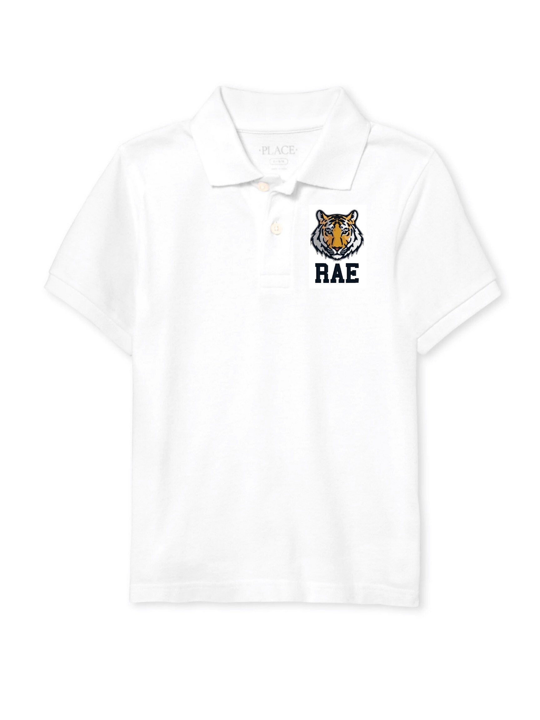 Boys Tiger Monogram Polo Design