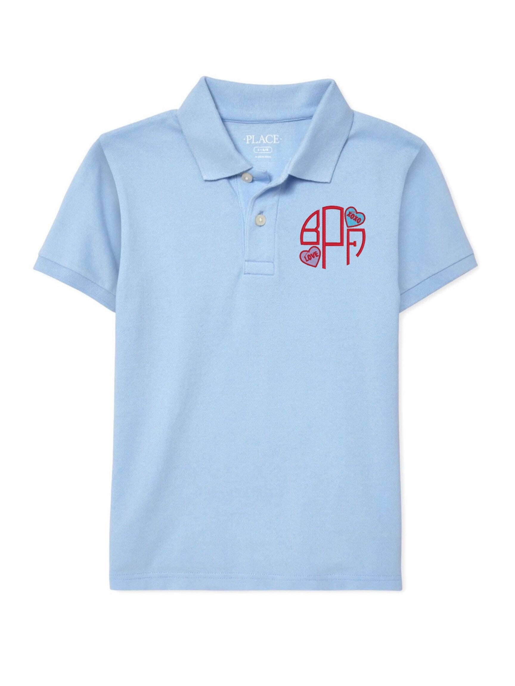 Boys Valentine's Day Candy Hearts Polo Design