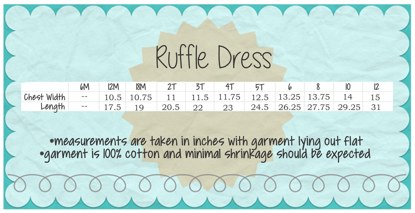 Girls Flower Outline Monogram Dress