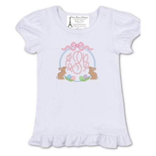 Girls Bunny Frame Monogram Dress