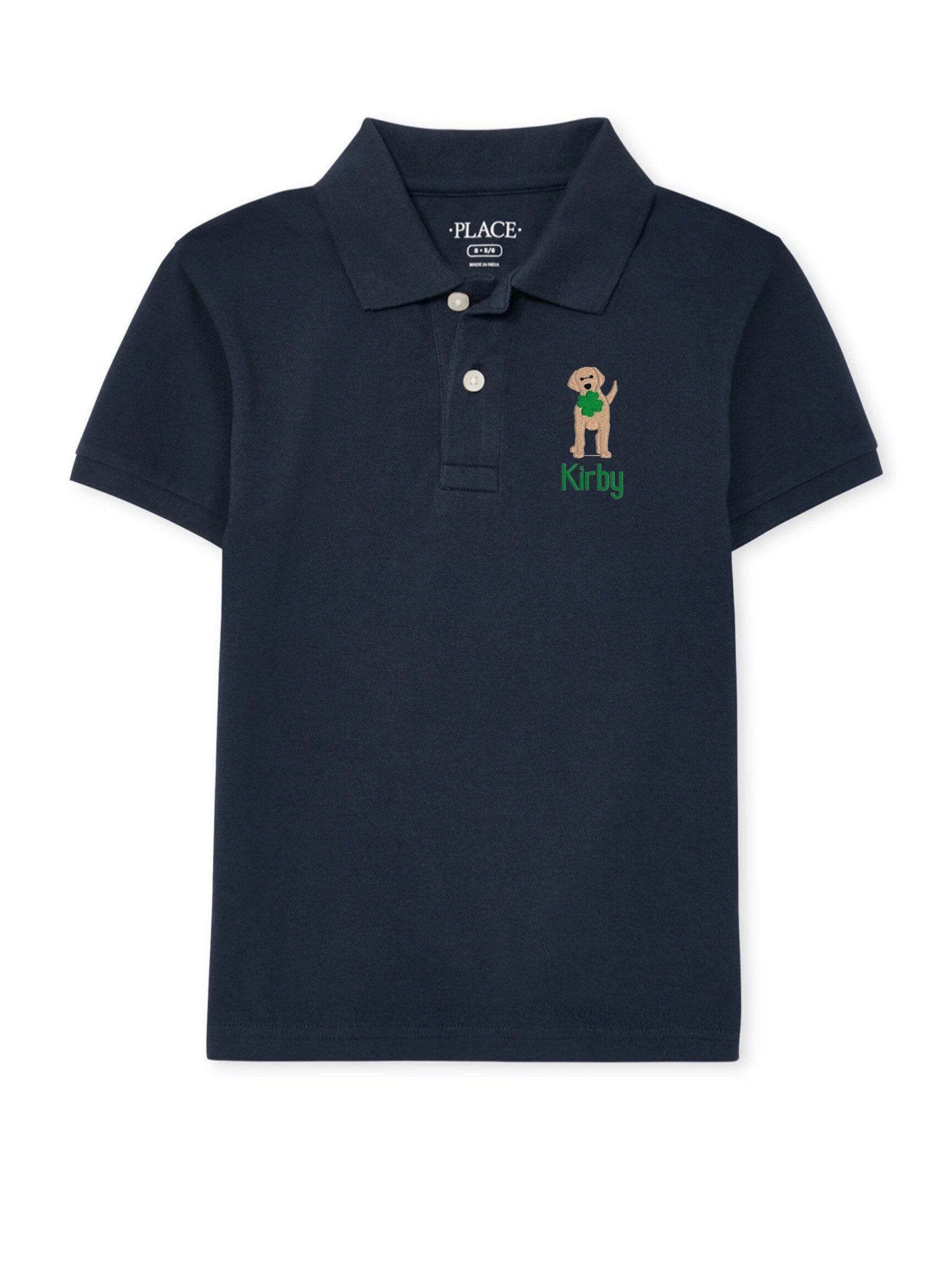Boys Shamrock Dog Monogram Polo Design