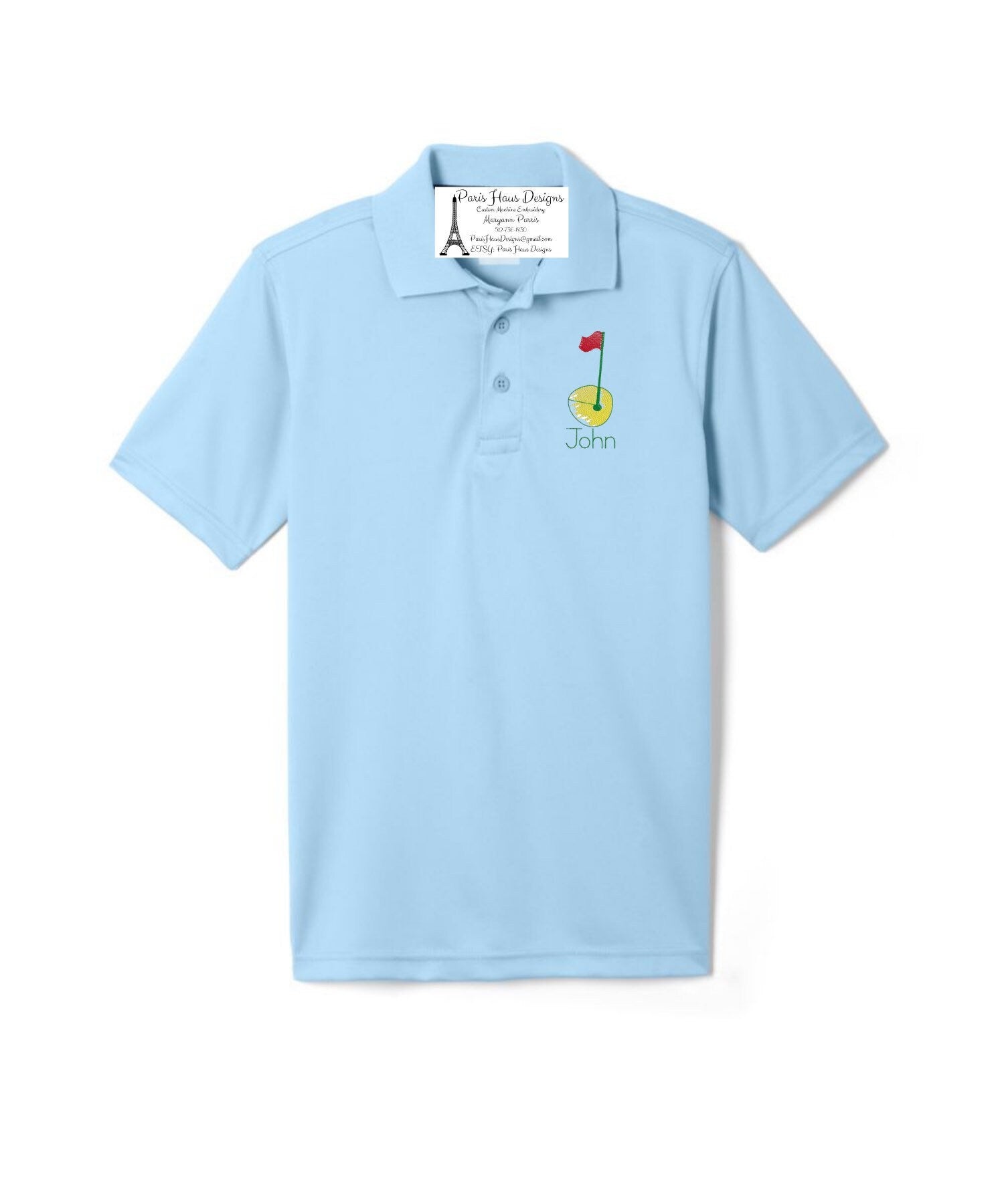 Boys Golf Flag Monogram Polo Design