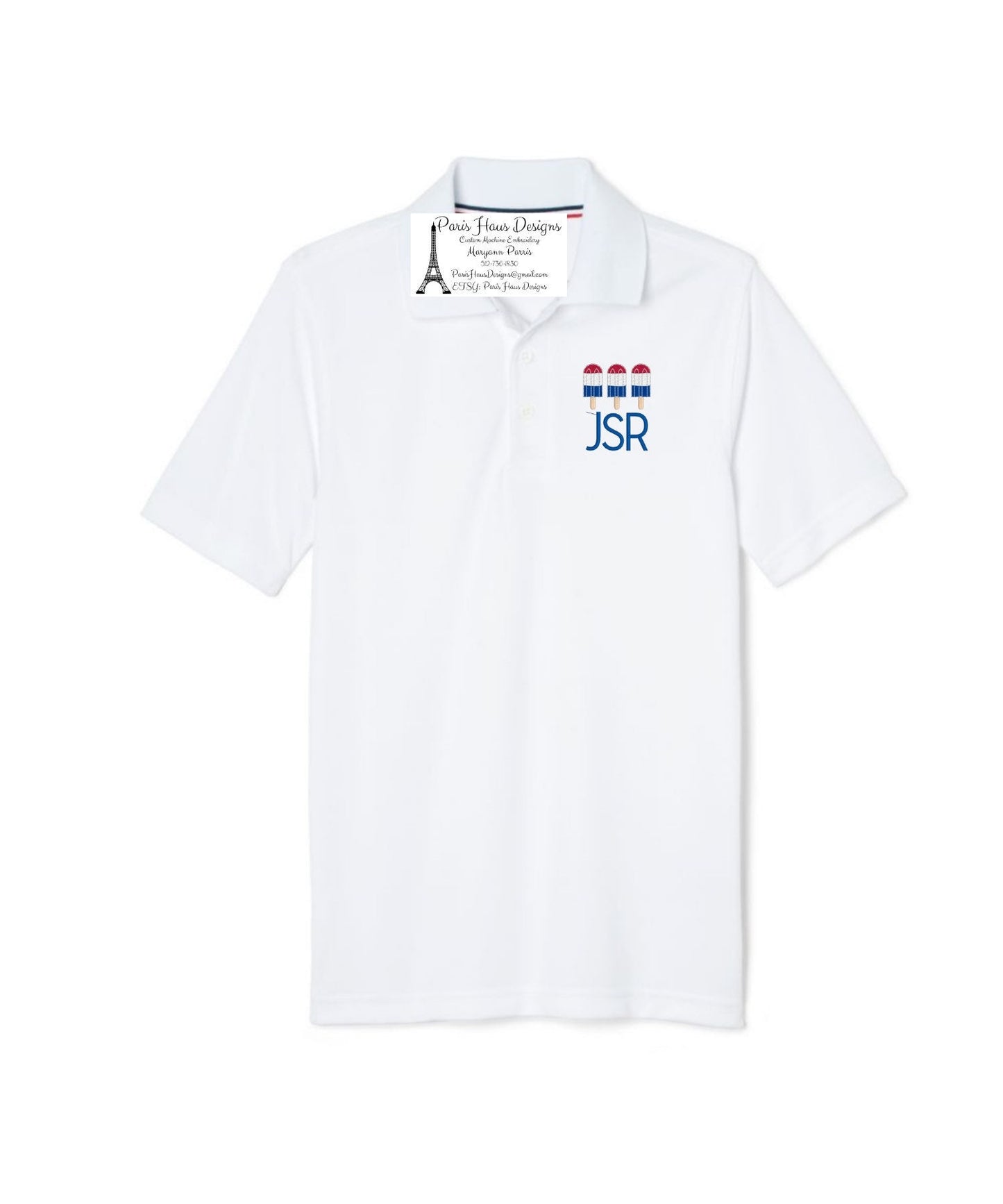 Boys Popsicle Monogram Polo Design