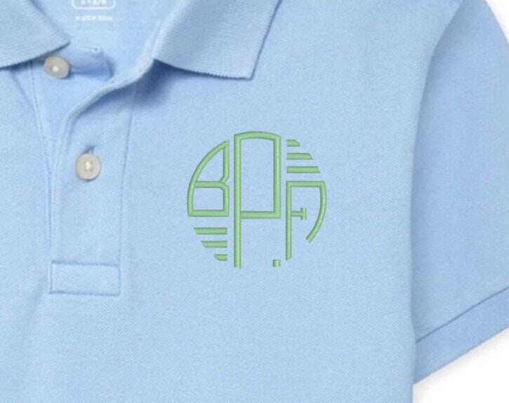 Boys Three Lines Monogram Polo Design