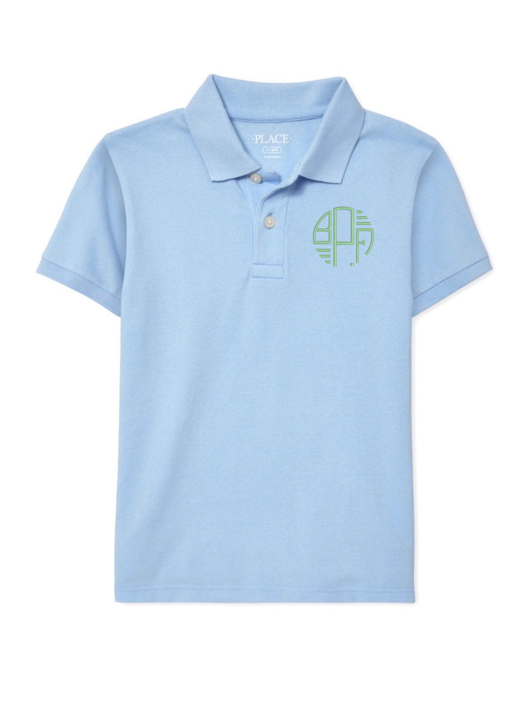 Boys Three Lines Monogram Polo Design