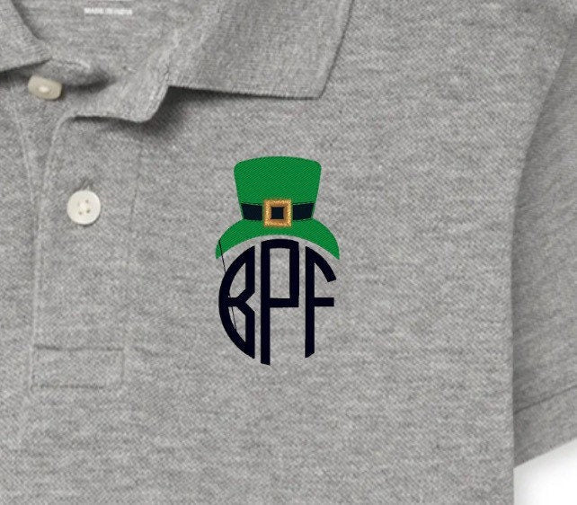 Boys Leprechaun Hat Monogram Polo Design