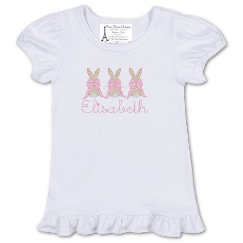 Girls Bunny Trio Monogram Dress