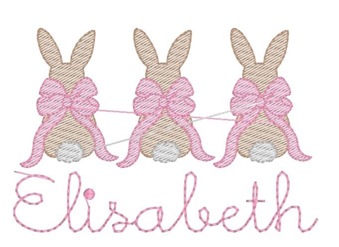 Girls Bunny Trio Monogram Dress