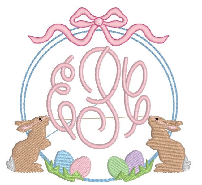 Girls Bunny Frame Monogram Dress