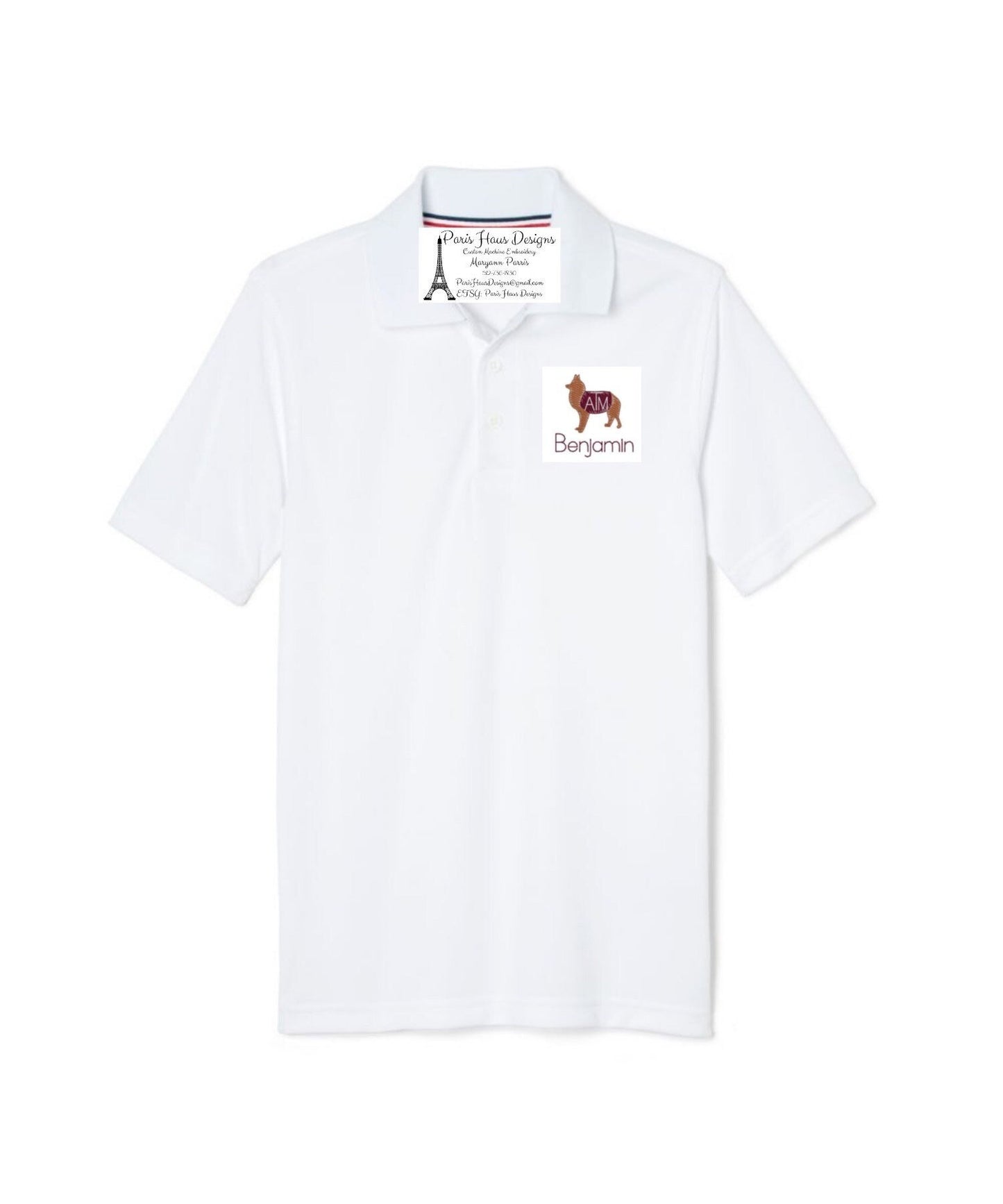 Boys Reveille Monogram Polo Design