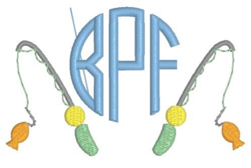 Boys Fishing Poles and Monogram Polo Design