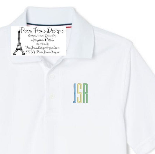 Boys Tall Gentleman Monogram Polo Design