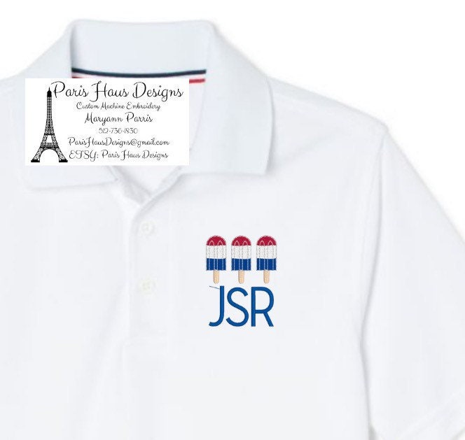 Boys Popsicle Monogram Polo Design